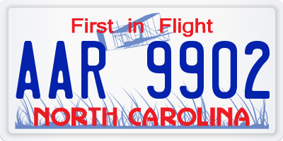 NC license plate AAR9902