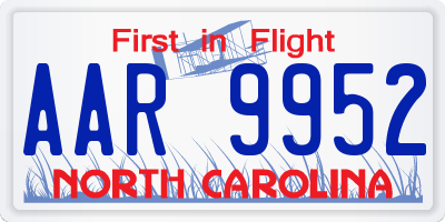 NC license plate AAR9952