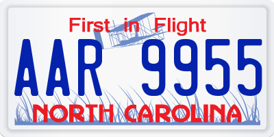 NC license plate AAR9955