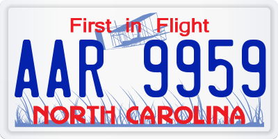 NC license plate AAR9959