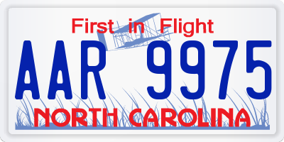 NC license plate AAR9975