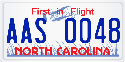 NC license plate AAS0048
