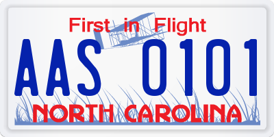 NC license plate AAS0101