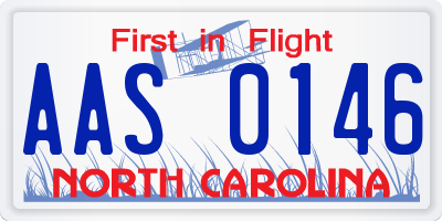 NC license plate AAS0146