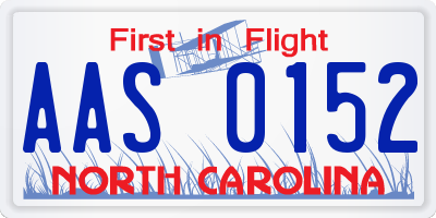 NC license plate AAS0152