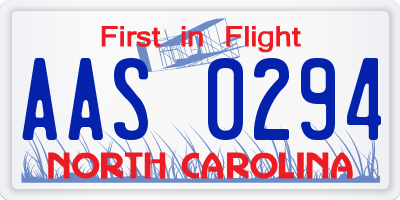 NC license plate AAS0294