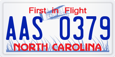 NC license plate AAS0379