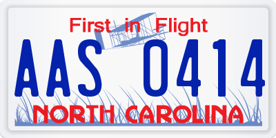 NC license plate AAS0414