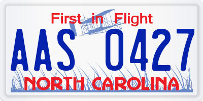 NC license plate AAS0427