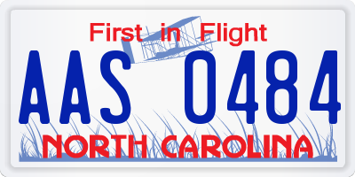 NC license plate AAS0484