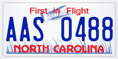 NC license plate AAS0488