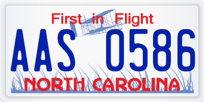 NC license plate AAS0586