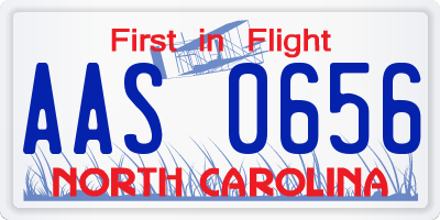 NC license plate AAS0656