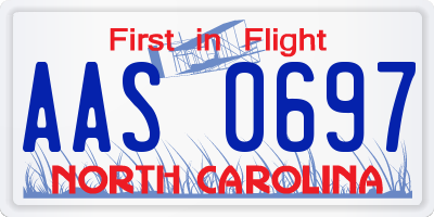 NC license plate AAS0697