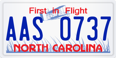 NC license plate AAS0737