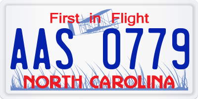 NC license plate AAS0779