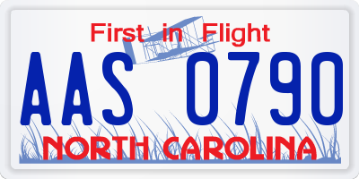 NC license plate AAS0790