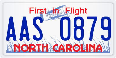 NC license plate AAS0879