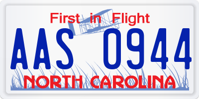 NC license plate AAS0944