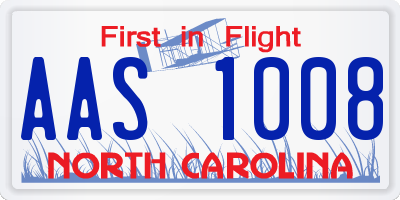 NC license plate AAS1008