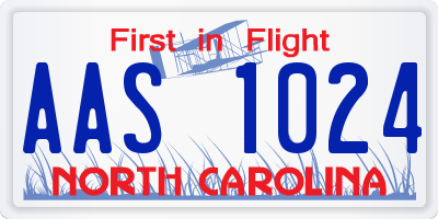 NC license plate AAS1024
