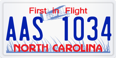 NC license plate AAS1034