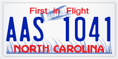 NC license plate AAS1041