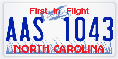 NC license plate AAS1043