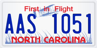 NC license plate AAS1051