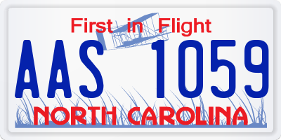 NC license plate AAS1059