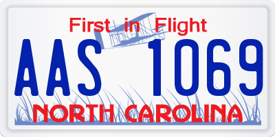 NC license plate AAS1069
