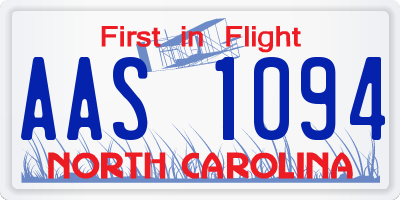 NC license plate AAS1094