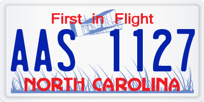 NC license plate AAS1127