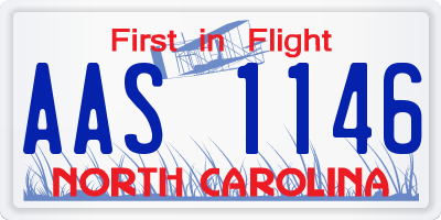 NC license plate AAS1146