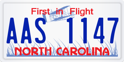 NC license plate AAS1147