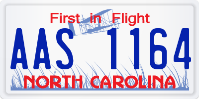 NC license plate AAS1164