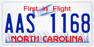NC license plate AAS1168