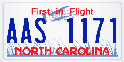 NC license plate AAS1171
