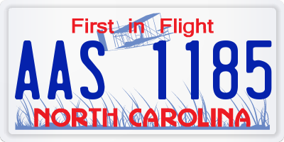 NC license plate AAS1185