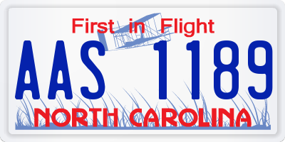 NC license plate AAS1189