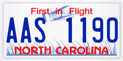 NC license plate AAS1190
