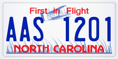 NC license plate AAS1201