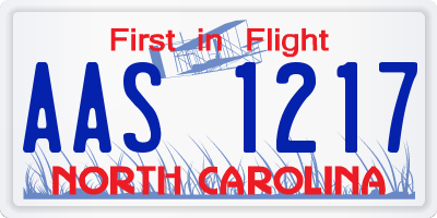 NC license plate AAS1217