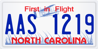 NC license plate AAS1219