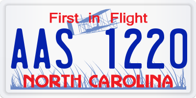 NC license plate AAS1220