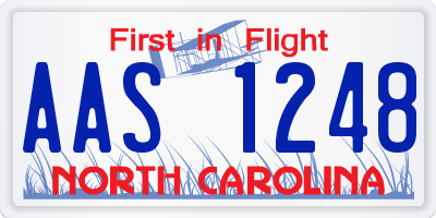 NC license plate AAS1248
