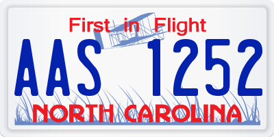 NC license plate AAS1252