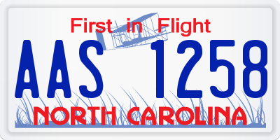 NC license plate AAS1258