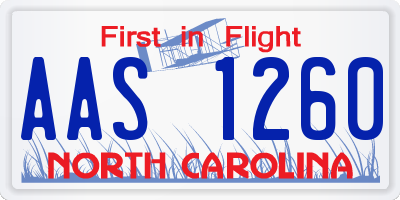 NC license plate AAS1260
