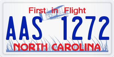NC license plate AAS1272